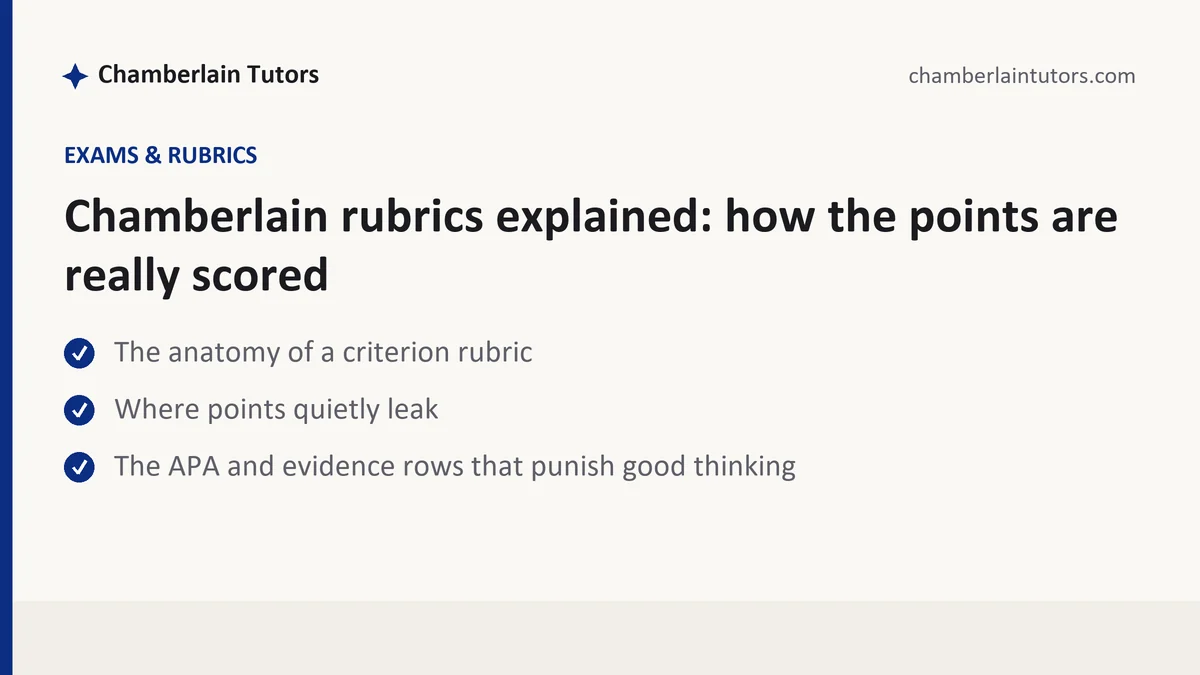 Chamberlain rubrics explained: how the points are really scored, a Chamberlain student guide, from Chamberlain Tutors
