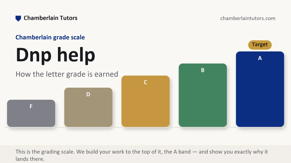 Dnp help at Chamberlain, the grading standard every deliverable is built to, from Chamberlain Tutors
