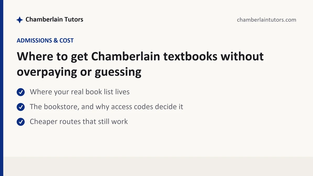 Where to get Chamberlain textbooks without overpaying or guessing, a Chamberlain student guide, from Chamberlain Tutors